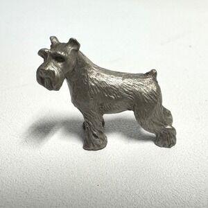 Rawcliffe Pewter Schnauzer Dog Figurine Miniature 1982 Vintage Collectible
